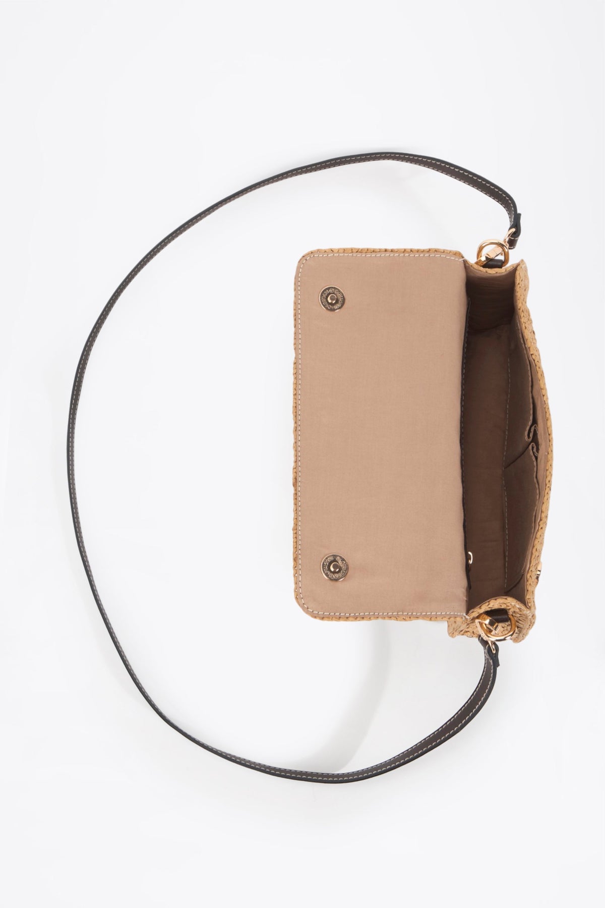 Paper Yarn Crossbody Bag Camel – Bottom view