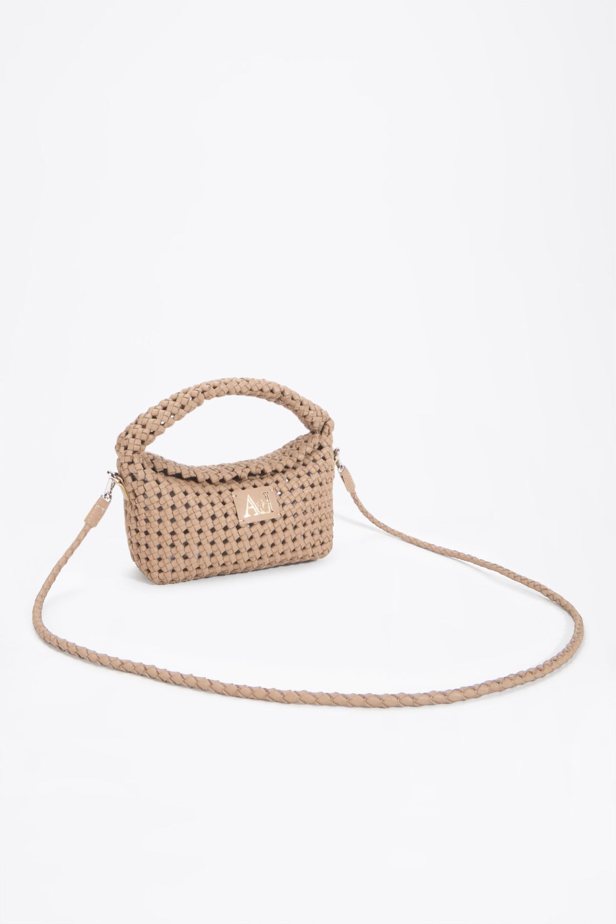 AF Woven Leather Crossbody Bag – Back view