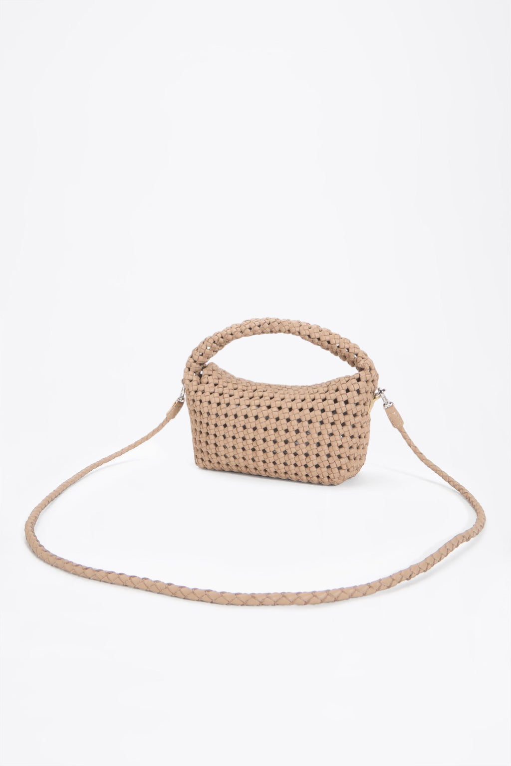 AF Woven Leather Crossbody Bag – Side angle view