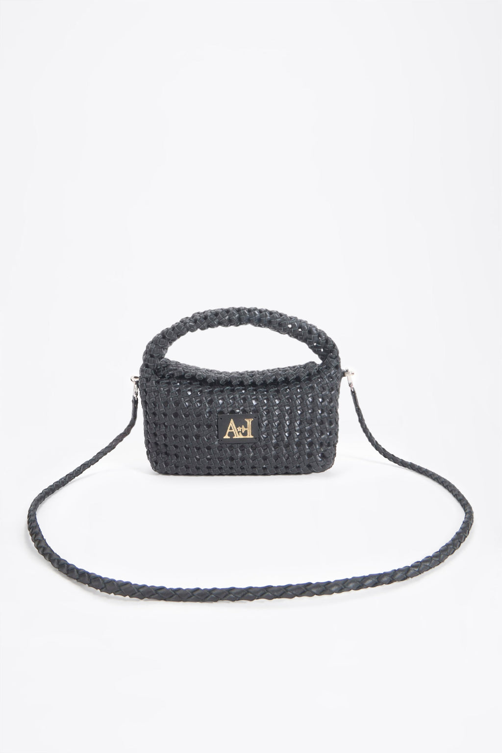 AF Woven Leather Crossbody Bag - side angle view