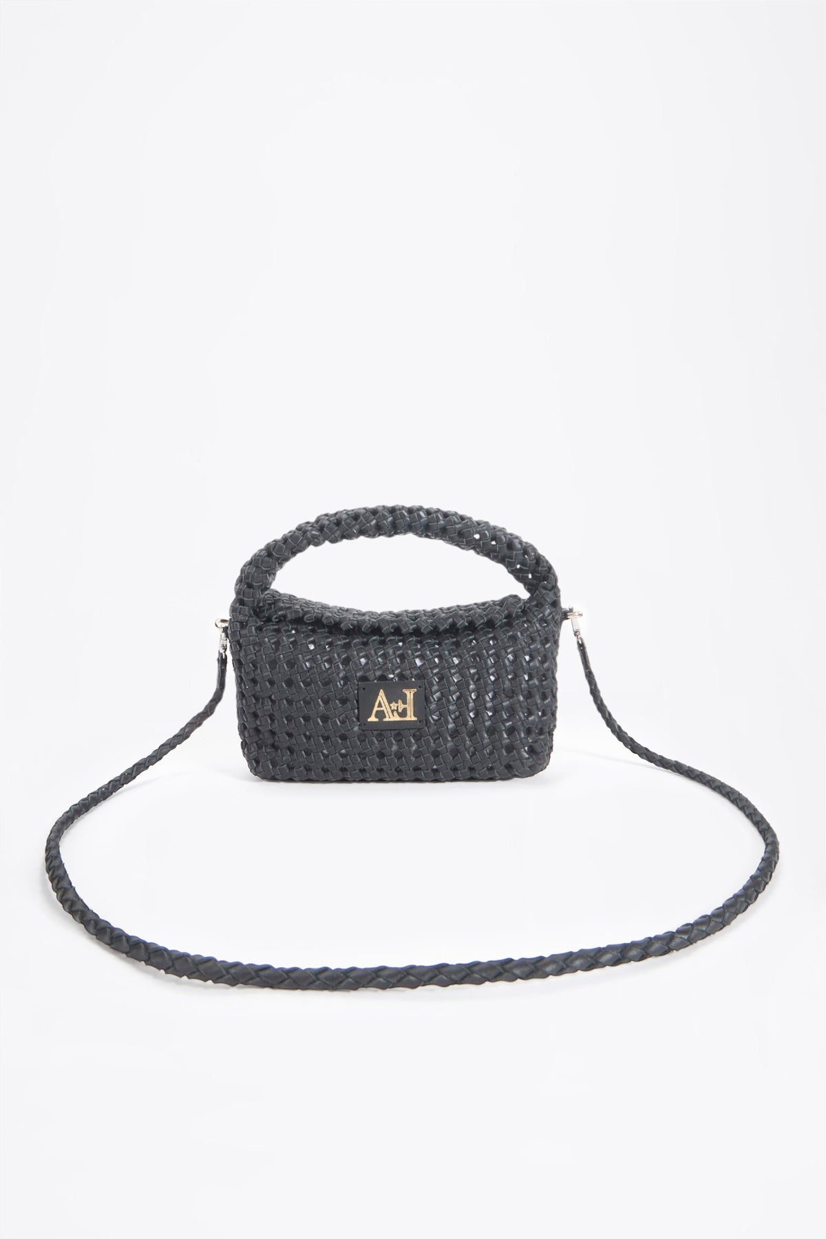 AF Woven Leather Crossbody Bag - side angle view