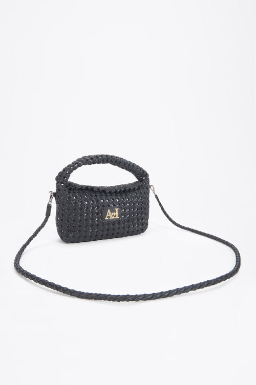AF Woven Leather Crossbody Bag - top view