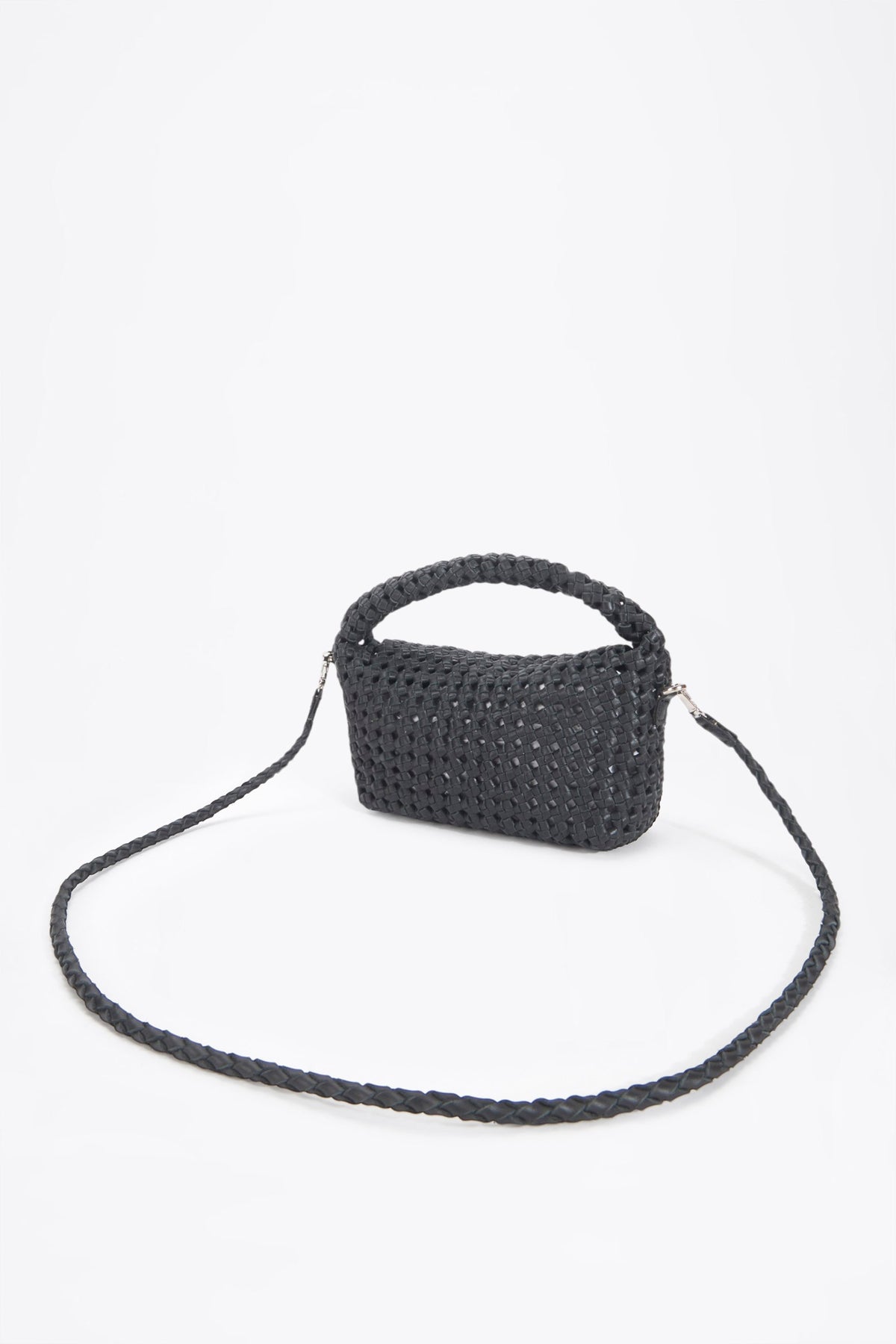 AF Woven Leather Crossbody Bag - front with logo