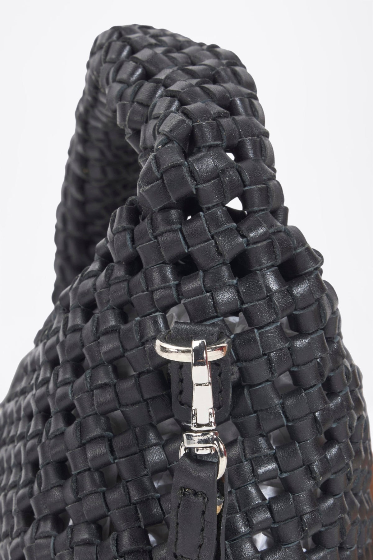 Detachable strap clasp hardware close-up