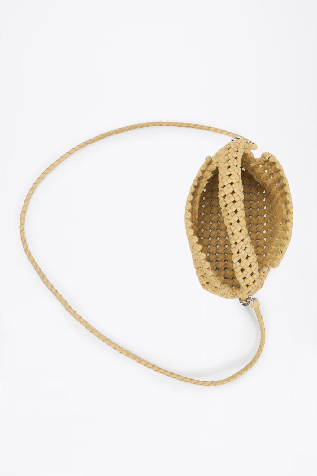 AF Woven Leather Crossbody Bag - logo detail close-up
