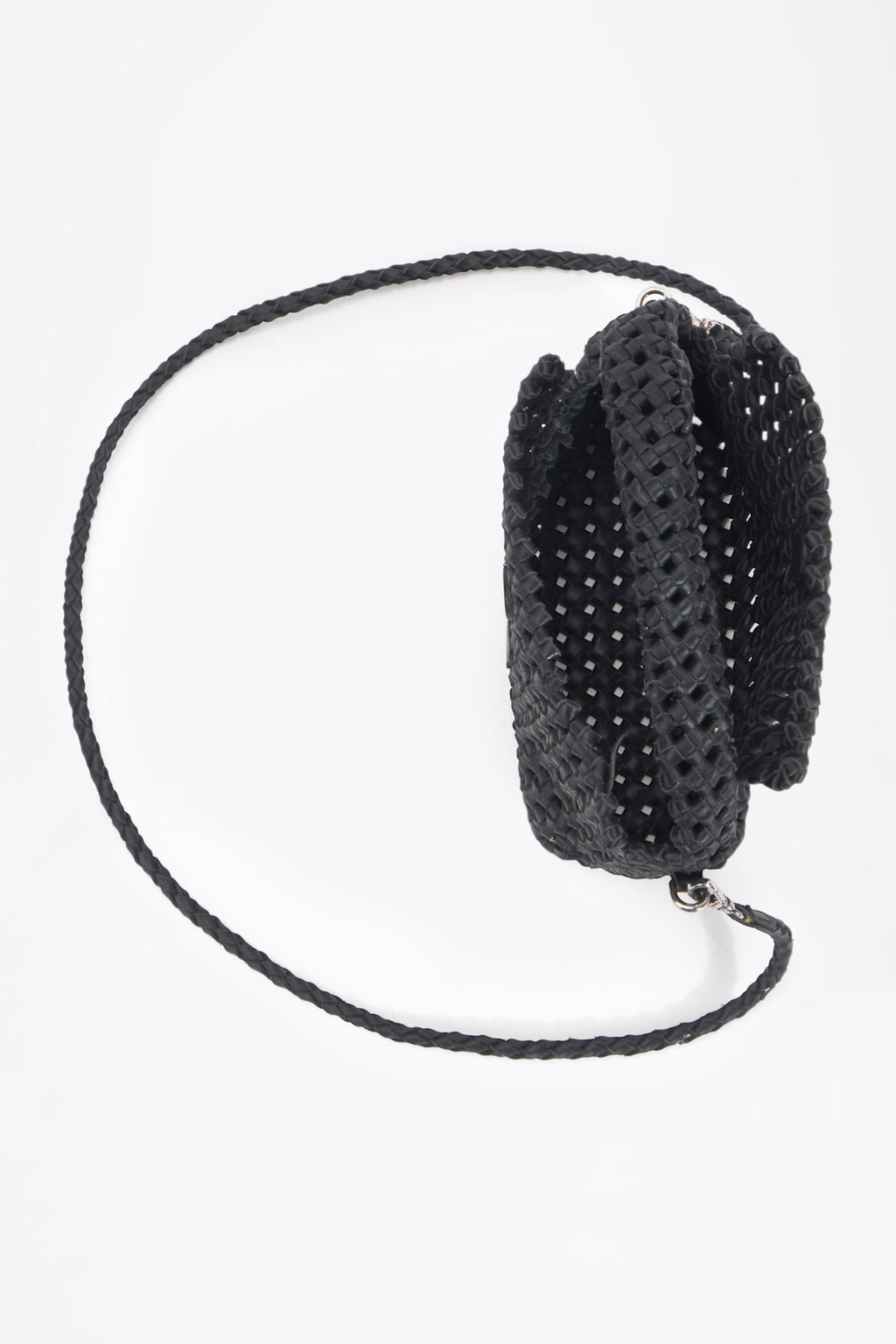 AF Woven Leather Crossbody Bag - angled front view