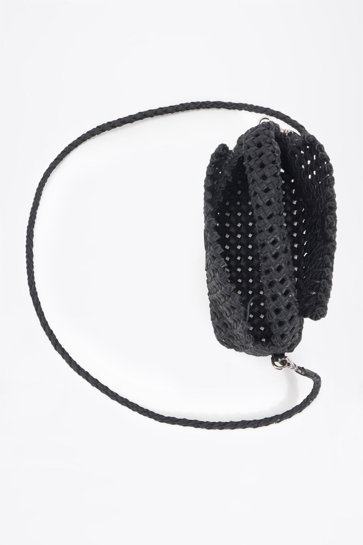 AF Woven Leather Crossbody Bag - angled front view